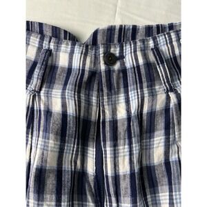 The Limited Womens Sz 6Plaid Pleated paper bag Classic Nautical preppy Old Money